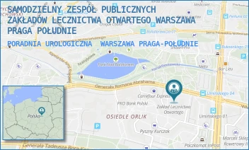PORADNIA UROLOGICZNA - SAMODZIELNY ZESPÓŁ PUBLICZNYCH ZAKŁADÓW LECZNICTWA OTWARTEGO WARSZAWA PRAGA POŁUDNIE - ABRAHAMA 16,  WARSZAWA PRAGA-POŁUDNIE