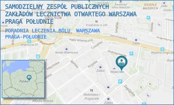 PORADNIA LECZENIA BÓLU - SAMODZIELNY ZESPÓŁ PUBLICZNYCH ZAKŁADÓW LECZNICTWA OTWARTEGO WARSZAWA PRAGA POŁUDNIE - OSTROŁĘCKA 4,  WARSZAWA PRAGA-POŁUDNIE