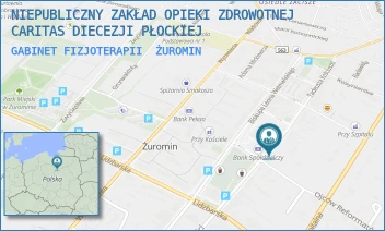 GABINET FIZJOTERAPII - NIEPUBLICZNY ZAKŁAD OPIEKI ZDROWOTNEJ CARITAS DIECEZJI PŁOCKIEJ W PRZASNYSZU - KOŚCIUSZKI 2,  ŻUROMIN