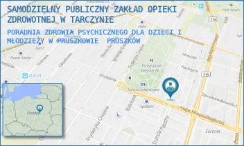 PORADNIA ZDROWIA PSYCHICZNEGO DLA DZIECI I MŁODZIEŻY W PRUSZKOWIE - SAMODZIELNY PUBLICZNY ZAKŁAD OPIEKI ZDROWOTNEJ W TARCZYNIE - MICHAŁA DRZYMAŁY 19/21,  PRUSZKÓW