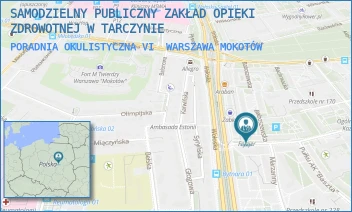 PORADNIA OKULISTYCZNA VI - SAMODZIELNY PUBLICZNY ZAKŁAD OPIEKI ZDROWOTNEJ W TARCZYNIE - BABOSZEWSKA 1/2U4,  WARSZAWA MOKOTÓW