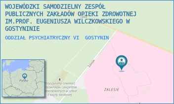 ODDZIAŁ PSYCHIATRYCZNY VI - WOJEWÓDZKI SAMODZIELNY ZESPÓŁ PUBLICZNYCH ZAKŁADÓW OPIEKI ZDROWOTNEJ IM.PROF. EUGENIUSZA WILCZKOWSKIEGO W GOSTYNINIE - ZALESIE 1,  GOSTYNIN