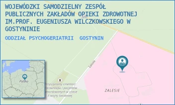 ODDZIAŁ PSYCHOGERIATRII - WOJEWÓDZKI SAMODZIELNY ZESPÓŁ PUBLICZNYCH ZAKŁADÓW OPIEKI ZDROWOTNEJ IM.PROF. EUGENIUSZA WILCZKOWSKIEGO W GOSTYNINIE - ZALESIE 1,  GOSTYNIN