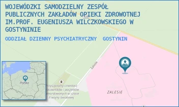 ODDZIAŁ DZIENNY PSYCHIATRYCZNY - WOJEWÓDZKI SAMODZIELNY ZESPÓŁ PUBLICZNYCH ZAKŁADÓW OPIEKI ZDROWOTNEJ IM.PROF. EUGENIUSZA WILCZKOWSKIEGO W GOSTYNINIE - ZALESIE 1,  GOSTYNIN