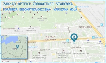 PORADNIA ENDOKRYNOLOGICZNA - ZAKŁAD OPIEKI ZDROWOTNEJ STARÓWKA - OBOZOWA 63/65,  WARSZAWA WOLA