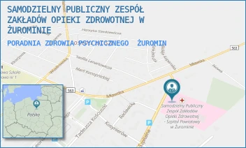 PORADNIA ZDROWIA PSYCHICZNEGO - SAMODZIELNY PUBLICZNY ZESPÓŁ ZAKŁADÓW OPIEKI ZDROWOTNEJ W ŻUROMINIE - SZPITALNA 56,  ŻUROMIN