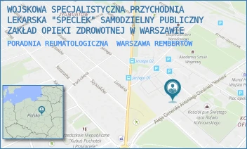 PORADNIA REUMATOLOGICZNA - WOJSKOWA SPECJALISTYCZNA PRZYCHODNIA LEKARSKA "SPECLEK" SAMODZIELNY PUBLICZNY ZAKŁAD OPIEKI ZDROWOTNEJ W WARSZAWIE - AL. GEN. CHRUSCIELA 103,  WARSZAWA REMBERTÓW