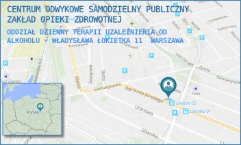ODDZIAŁ DZIENNY TERAPII UZALEŻNIENIA OD ALKOHOLU - WŁADYSŁAWA ŁOKIETKA 11 - CENTRUM ODWYKOWE SAMODZIELNY PUBLICZNY ZAKŁAD OPIEKI ZDROWOTNEJ - WŁADYSŁAWA ŁOKIETKA 11,  WARSZAWA