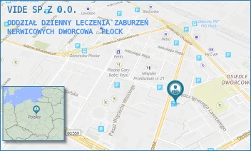 ODDZIAŁ DZIENNY LECZENIA ZABURZEŃ NERWICOWYCH DWORCOWA - VIDE SP.Z O.O. - DWORCOWA 14,  PŁOCK