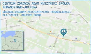 ODDZIAŁ DZIENNY PSYCHIATRYCZNY REHABILITACJI DLA DZIECI - CENTRUM ZDROWIA ADAM MUSZYŃSKI SPÓŁKA KOMANDYTOWO-AKCYJNA - KORALOWYCH DĘBÓW 23,  ZALESIE GÓRNE