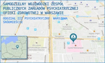 ODDZIAŁ III PSYCHIATRYCZNY - SAMODZIELNY WOJEWÓDZKI ZESPÓŁ PUBLICZNYCH ZAKŁADÓW PSYCHIATRYCZNEJ OPIEKI ZDROWOTNEJ W WARSZAWIE - NOWOWIEJSKA 27,  WARSZAWA ŚRÓDMIEŚCIE