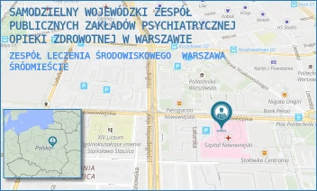 ZESPÓŁ LECZENIA ŚRODOWISKOWEGO - SAMODZIELNY WOJEWÓDZKI ZESPÓŁ PUBLICZNYCH ZAKŁADÓW PSYCHIATRYCZNEJ OPIEKI ZDROWOTNEJ W WARSZAWIE - NOWOWIEJSKA 27,  WARSZAWA ŚRÓDMIEŚCIE