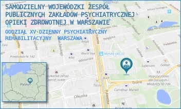 ODDZIAŁ XV DZIENNY PSYCHIATRYCZNY REHABILITACYJNY - SAMODZIELNY WOJEWÓDZKI ZESPÓŁ PUBLICZNYCH ZAKŁADÓW PSYCHIATRYCZNEJ OPIEKI ZDROWOTNEJ W WARSZAWIE - DOLNA 42,  WARSZAWA