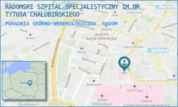 PORADNIA SKÓRNO-WENEROLOGICZNA - RADOMSKI SZPITAL SPECJALISTYCZNY IM. DR TYTUSA CHAŁUBIŃSKIEGO - LEKARSKA 4,  RADOM