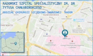 ODDZIAŁ CHIRURGII SZCZĘKOWO-TWARZOWEJ - RADOMSKI SZPITAL SPECJALISTYCZNY IM. DR TYTUSA CHAŁUBIŃSKIEGO - TOCHTERMANA 1,  RADOM