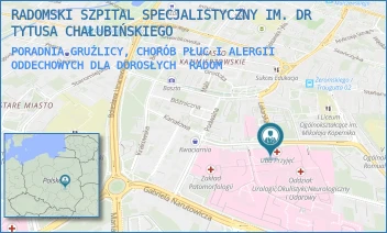 PORADNIA GRUŹLICY, CHORÓB PŁUC I ALERGII ODDECHOWYCH DLA DOROSŁYCH - RADOMSKI SZPITAL SPECJALISTYCZNY IM. DR TYTUSA CHAŁUBIŃSKIEGO - TOCHTERMANA 1,  RADOM