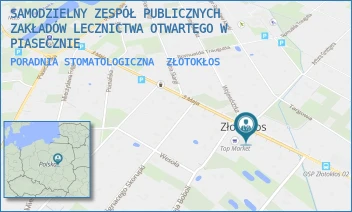 PORADNIA STOMATOLOGICZNA - SAMODZIELNY ZESPÓŁ PUBLICZNYCH ZAKŁADÓW LECZNICTWA OTWARTEGO W PIASECZNIE - ŚWIĘTEGO ANDRZEJA BOBOLI 1A/6,  ZŁOTOKŁOS