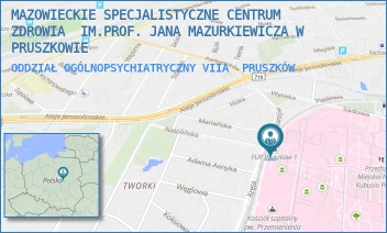 ODDZIAŁ OGÓLNOPSYCHIATRYCZNY VIIA - MAZOWIECKIE SPECJALISTYCZNE CENTRUM ZDROWIA  IM.PROF. JANA MAZURKIEWICZA W PRUSZKOWIE - PARTYZANTÓW 2/4,  PRUSZKÓW