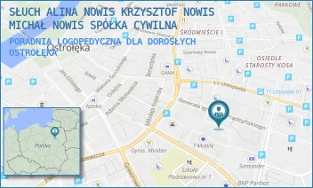 PORADNIA LOGOPEDYCZNA DLA DOROSŁYCH - SŁUCH NOWIS SPÓŁKA Z OGRANICZONĄ ODPOWIEDZIALNOŚCIĄ - GEN. IGNACEGO PRĄDZYŃSKIEGO 4/2/02,  OSTROŁĘKA