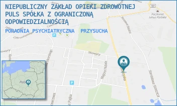 PORADNIA PSYCHIATRYCZNA - NIEPUBLICZNY ZAKŁAD OPIEKI ZDROWOTNEJ PULS SPÓŁKA Z OGRANICZONĄ ODPOWIEDZIALNOŚCIĄ - ŚWIĘTOKRZYSKA 35,  PRZYSUCHA