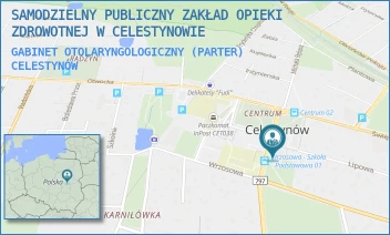GABINET OTOLARYNGOLOGICZNY (PARTER) - SAMODZIELNY PUBLICZNY ZAKŁAD OPIEKI ZDROWOTNEJ W CELESTYNOWIE - REGUCKA 5,  CELESTYNÓW