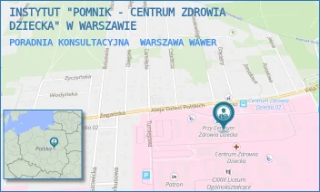 PORADNIA KONSULTACYJNA - INSTYTUT "POMNIK - CENTRUM ZDROWIA DZIECKA" - ALEJA DZIECI POLSKICH 20,  WARSZAWA WAWER