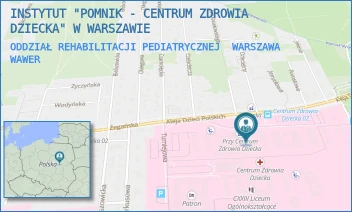 ODDZIAŁ REHABILITACJI PEDIATRYCZNEJ - INSTYTUT "POMNIK - CENTRUM ZDROWIA DZIECKA" - ALEJA DZIECI POLSKICH 20,  WARSZAWA WAWER