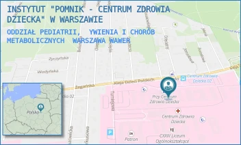 ODDZIAŁ PEDIATRII, YWIENIA I CHORÓB METABOLICZNYCH - INSTYTUT "POMNIK - CENTRUM ZDROWIA DZIECKA" - ALEJA DZIECI POLSKICH 20,  WARSZAWA WAWER