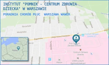 PORADNIA CHORÓB PŁUC - INSTYTUT "POMNIK - CENTRUM ZDROWIA DZIECKA" - ALEJA DZIECI POLSKICH 20,  WARSZAWA WAWER