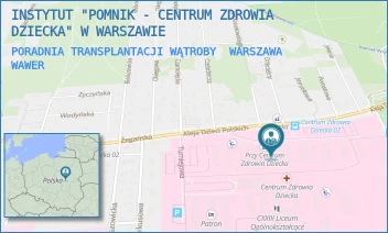 PORADNIA TRANSPLANTACJI WĄTROBY - INSTYTUT "POMNIK - CENTRUM ZDROWIA DZIECKA" - ALEJA DZIECI POLSKICH 20,  WARSZAWA WAWER
