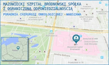 PORADNIA CHIRURGII ONKOLOGICZNEJ - MAZOWIECKI SZPITAL BRÓDNOWSKI SPÓŁKA Z OGRANICZONĄ ODPOWIEDZIALNOŚCIĄ - KONDRATOWICZA 8,  WARSZAWA