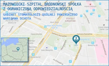 GABINET STOMATOLOGII OGÓLNEJ PAWIŃSKIEGO - MAZOWIECKI SZPITAL BRÓDNOWSKI SPÓŁKA Z OGRANICZONĄ ODPOWIEDZIALNOŚCIĄ - ADOLFA PAWIŃSKIEGO 2,  WARSZAWA OCHOTA