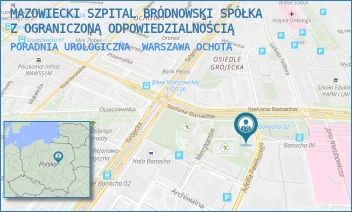 PORADNIA UROLOGICZNA - MAZOWIECKI SZPITAL BRÓDNOWSKI SPÓŁKA Z OGRANICZONĄ ODPOWIEDZIALNOŚCIĄ - ADOLFA PAWIŃSKIEGO 2,  WARSZAWA OCHOTA