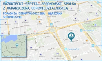 PORADNIA DERMATOLOGICZNA - MAZOWIECKI SZPITAL BRÓDNOWSKI SPÓŁKA Z OGRANICZONĄ ODPOWIEDZIALNOŚCIĄ - ŚLISKA 5,  WARSZAWA ŚRÓDMIEŚCIE