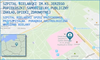SZPITAL BIELAŃSKI SPZOZ PRZYCHODNIA PRZYSZPITALNA  PORADNIA GASTROLOGICZNA - SZPITAL BIELAŃSKI IM.KS.JERZEGO POPIEŁUSZKI SAMODZIELNY PUBLICZNY ZAKŁAD OPIEKI ZDROWOTNEJ - CEGŁOWSKA 80,  WARSZAWA BIELANY