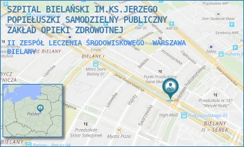 II ZESPÓŁ LECZENIA ŚRODOWISKOWEGO - SZPITAL BIELAŃSKI IM.KS.JERZEGO POPIEŁUSZKI SAMODZIELNY PUBLICZNY ZAKŁAD OPIEKI ZDROWOTNEJ - JANA KASPROWICZA 30,  WARSZAWA BIELANY