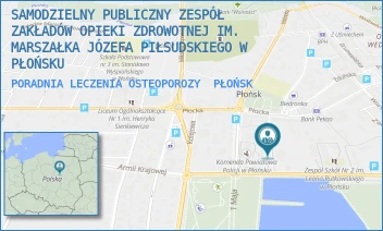 PORADNIA LECZENIA OSTEOPOROZY - SAMODZIELNY PUBLICZNY ZESPÓŁ ZAKŁADÓW OPIEKI ZDROWOTNEJ IM. MARSZAŁKA JÓZEFA PIŁSUDSKIEGO W PŁOŃSKU - DR. LEONA RUTKOWSKIEGO 6,  PŁOŃSK