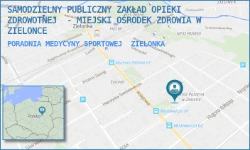PORADNIA MEDYCYNY SPORTOWEJ - MIEJSKA PRZYCHODNIA ZDROWIA SAMODZIELNY PUBLICZNY ZAKŁAD OPIEKI ZDROWOTNEJ W ZIELONCE - MICKIEWICZA 18,  ZIELONKA