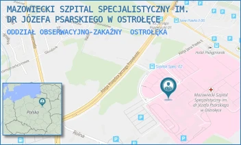 ODDZIAŁ OBSERWACYJNO-ZAKAŹNY - MAZOWIECKI SZPITAL SPECJALISTYCZNY IM. DR JÓZEFA PSARSKIEGO W OSTROŁĘCE - JANA PAWŁA II 120A,  OSTROŁĘKA