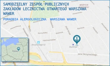 PORADNIA ALERGOLOGICZNA - SAMODZIELNY ZESPÓŁ PUBLICZNYCH ZAKŁADÓW LECZNICTWA OTWARTEGO WARSZAWA WAWER - STRUSIA 4/8,  WARSZAWA WAWER