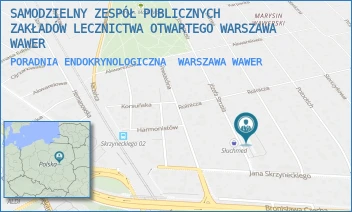PORADNIA ENDOKRYNOLOGICZNA - SAMODZIELNY ZESPÓŁ PUBLICZNYCH ZAKŁADÓW LECZNICTWA OTWARTEGO WARSZAWA WAWER - STRUSIA 4/8,  WARSZAWA WAWER