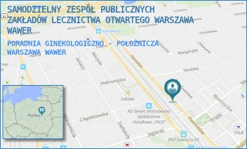 PORADNIA GINEKOLOGICZNO - POŁOŻNICZA - SAMODZIELNY ZESPÓŁ PUBLICZNYCH ZAKŁADÓW LECZNICTWA OTWARTEGO WARSZAWA WAWER - PATRIOTÓW 46/48,  WARSZAWA WAWER