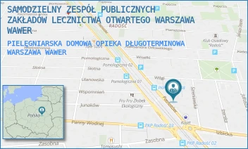 PIELĘGNIARSKA DOMOWA OPIEKA DŁUGOTERMINOWA - SAMODZIELNY ZESPÓŁ PUBLICZNYCH ZAKŁADÓW LECZNICTWA OTWARTEGO WARSZAWA WAWER - PATRIOTÓW 170,  WARSZAWA WAWER