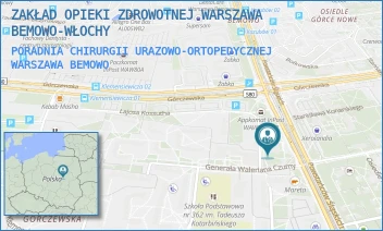 PORADNIA CHIRURGII URAZOWO-ORTOPEDYCZNEJ - ZAKŁAD OPIEKI ZDROWOTNEJ WARSZAWA BEMOWO-WŁOCHY - WALERIANA CZUMY 1,  WARSZAWA BEMOWO