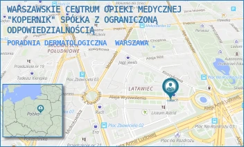 PORADNIA DERMATOLOGICZNA - WARSZAWSKIE CENTRUM OPIEKI MEDYCZNEJ "KOPERNIK" SPÓŁKA Z OGRANICZONĄ ODPOWIEDZIALNOŚCIĄ - AL. WYZWOLENIA 6,  WARSZAWA