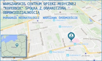 PORADNIA NEONATOLOGII - WARSZAWSKIE CENTRUM OPIEKI MEDYCZNEJ "KOPERNIK" SPÓŁKA Z OGRANICZONĄ ODPOWIEDZIALNOŚCIĄ - MIKOŁAJA KOPERNIKA 43,  WARSZAWA ŚRÓDMIEŚCIE