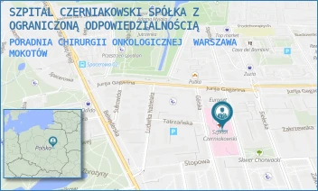 PORADNIA CHIRURGII ONKOLOGICZNEJ - SZPITAL CZERNIAKOWSKI SPÓŁKA Z OGRANICZONĄ ODPOWIEDZIALNOŚCIĄ - STĘPIŃSKA 19/25,  WARSZAWA MOKOTÓW