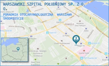 PORADNIA OTOLARYNGOLOGICZNA - WARSZAWSKI SZPITAL POŁUDNIOWY SPÓŁKA Z OGRANICZONĄ ODPOWIEDZIALNOŚCIĄ - SOLEC 99,  WARSZAWA ŚRÓDMIEŚCIE