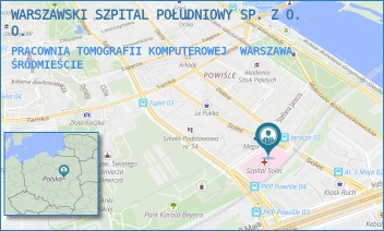 PRACOWNIA TOMOGRAFII KOMPUTEROWEJ - WARSZAWSKI SZPITAL POŁUDNIOWY SPÓŁKA Z OGRANICZONĄ ODPOWIEDZIALNOŚCIĄ - SOLEC 93,  WARSZAWA ŚRÓDMIEŚCIE