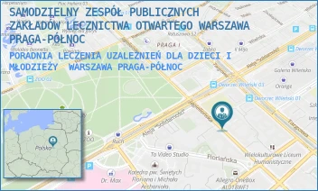PORADNIA LECZENIA UZALEŻNIEŃ DLA DZIECI I MŁODZIEŻY - SAMODZIELNY ZESPÓŁ PUBLICZNYCH ZAKŁADÓW LECZNICTWA OTWARTEGO WARSZAWA PRAGA-PÓŁNOC - JAGIELLOŃSKA 34,  WARSZAWA PRAGA-PÓŁNOC